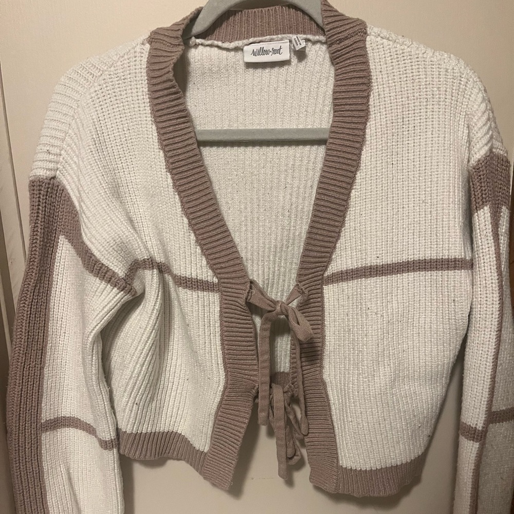 Willow Women's Cream and Tan Cardigan